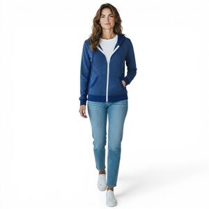 Abbot + Main Blue Zip Hoodie Sweatshirt Size S Venice Beach CA Lightweight